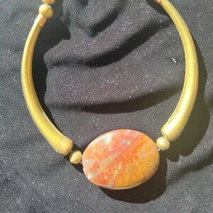 AMAZING OVAL SHAPE DOLOMITE JASPER UNTREATED GEMSTONE NECKLACE